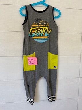 Grey & Yellow Kids Graphic One-Piece Bodysuit